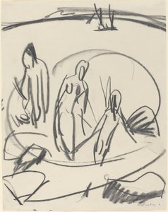 Three Bathers in the Sea by Ernst Ludwig Kirchner