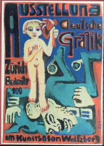 Exhibition, German Graphics in the Kunstsalon Wolfsberg by Ernst Ludwig Kirchner