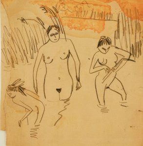 Bathing at the Moritzburg Ponds (left Fränzi)