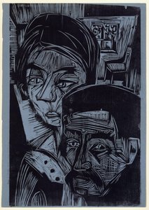 Peasant Couple in the Hut (Andres and Annamargret Müller) by Ernst Ludwig Kirchner