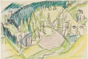 Mountain Landscape with Fir Trees by Ernst Ludwig Kirchner