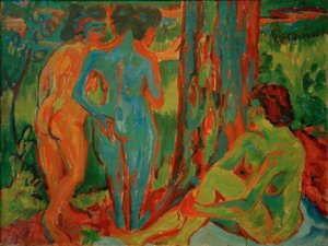 Three Nudes in the Forest