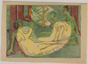 Three Nudes in the Forest by Ernst Ludwig Kirchner