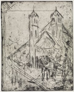 Corner by the Winter Garden/Church of St. Gereon in Cologne I by Ernst Ludwig Kirchner