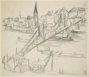 Iron Bridge in Frankfurt am Main with a View of Sachsenhausen by Ernst Ludwig Kirchner