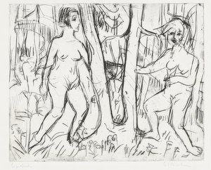 Girls Playing in the Forest. 1923
