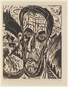 Head of Van de Velde, Light - Van de Velde between Mountains by Ernst Ludwig Kirchner