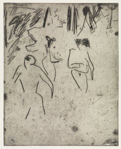Moritzburg Bathers in the Thicket/The Sick Dodo by Ernst Ludwig Kirchner