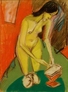 Standing Female Nude at the Table