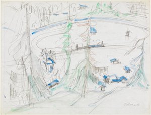 Valley Basin with Houses and Railway Line by Ernst Ludwig Kirchner