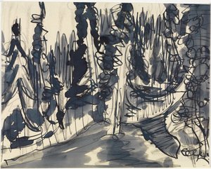 Fir Forest (Mountain Forest Study) by Ernst Ludwig Kirchner