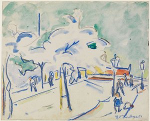 Riverbank with Trees (Dresden) by Ernst Ludwig Kirchner