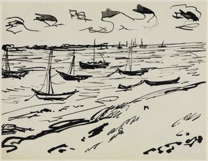 Anchored Fishing Boats (Fehmarn) by Ernst Ludwig Kirchner