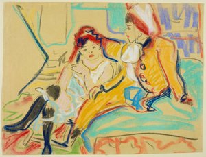 Two Girls on a Divan by Ernst Ludwig Kirchner