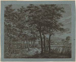 Landscape with a Peasant Carrying Firewood by Ernst Willem Jan Bagelaar