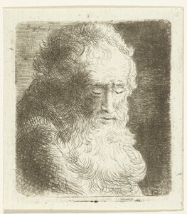 Old Man with Beard Looking Down: Three-Quarter View, to the Right by Ernst Willem Jan Bagelaar