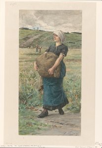 Walking Woman with Heavy Bag