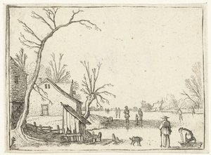 Farm by Frozen River and Skaters on the Ice (Small Landscapes)