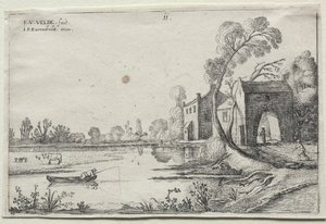 Landscape with a River and a Gatehouse by Esaias van de Velde