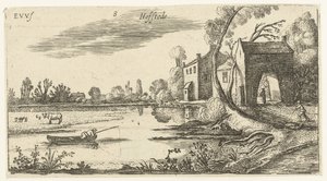 Landscape with a River and Gatehouse by Esaias van de Velde