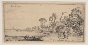 Landscape with a Rider and a Walker on a Road, from Landscapes