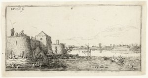 Ten Landscapes: Walled River Town to the Left of a River