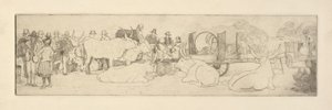 Farm Scene with Bulls by Esther Blaikie MacKinnon