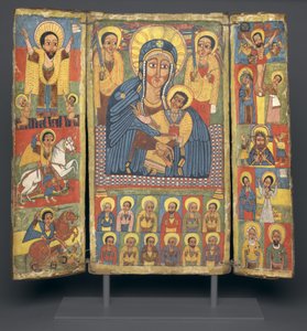 Triptych Icon with Central Image of the Virgin and Child, 1682-99 by Ethiopian School