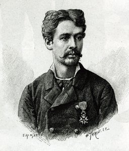 Portrait of Doctor Tautain During the Expedition to Africa 1879-1882 (engraving by E. Ronjat, from a photograph, to illustrate the story 