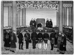 Reception of a Foreign Diplomatic Corps by the Emperor of China, June 29 by Etienne Antoine Eugene Ronjat