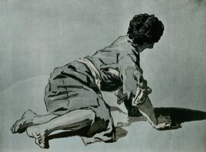 Study of a Squatting Boy on the Ground by Etienne Aubry