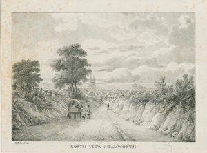Tamworth - Distant View from North: lithograph