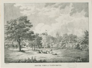 Tamworth - Distant View from South: lithographed, nd [1796-1865]