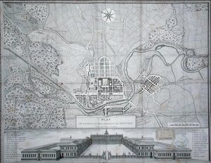 Map of the town of Rastadt, its surroundings and the Schloss by Etienne Claude Voysard
