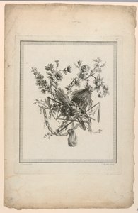 Trophy with Harvest Implements (Plate 6 from "Suite de différentes Attributs, Trophées, et Groupes de Fleurs," Suite II) by Etienne Claude Voysard