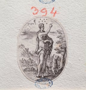 Allegory of Sight, a Woman Shows the Sky (engraving)