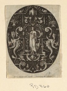 Juno, from the series Grotesques on Black Ground, Divinities and Allegories by Etienne Delaune