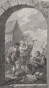 The Chapel of the Enfants-Trouvés in Paris: Groupe des bergers: joueurs de trompes et de m... by Etienne Fessard