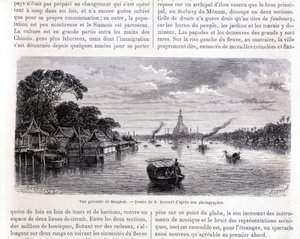 General view of Bangkok. Drawing by E. Bocourt by Etienne Gabriel Bocourt