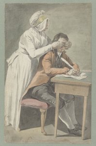 Girl Covering the Eyes of a Young Man by Étienne Jeaurat