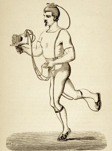 Runner Provided with the Apparatus Intended to Register His Different Paces, from the Popular Science Monthly, Published 1875 by Etienne Jules Marey