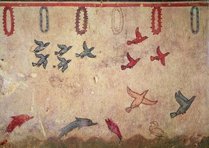 Aquatic Birds and Leaping Dolphins, from the Tomb of Hunting and Fishing by Etruscan