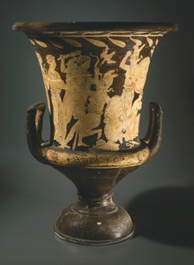 Calyx-krater (large vase). Red-figure pottery from Perugia. Etruscan Civilization, 4th Century BC. by Etruscan