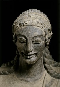 ETRUSCAN ART: Apollo (detail). c. 510-490 BC. From Veii, sanctuary