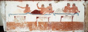 Etruscan art: banquet scene by Etruscan