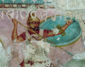 Painting of Sarcophagus of Amazons from Tarquinia by Etruscan