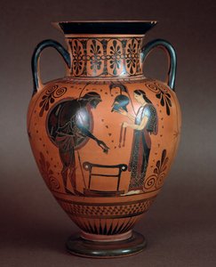 Terracotta Hydria Representing Thetis Surrendering Arms to Achilles