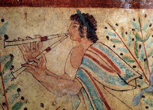Flutist (detail) by Etruscan