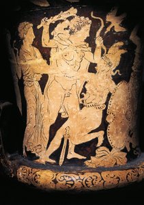 Red-Figure Calyx Krater Depicting Heracles Hitting an Amazon