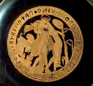 Detail of a Kylix Representing Ariadne and Dionysus by Etruscan Etruscan